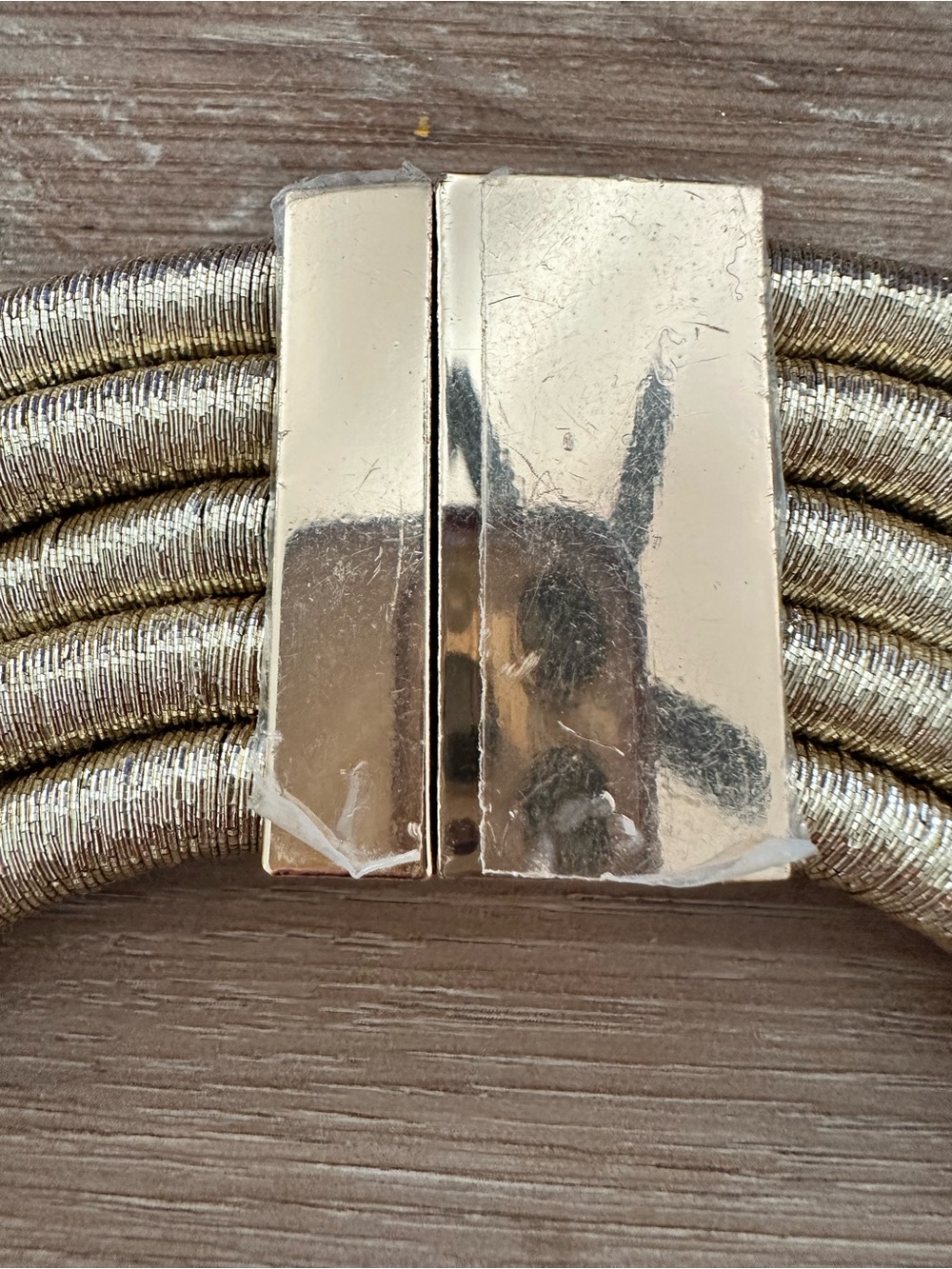 80s Gold Metallic MultiStrand  Rope Choker - Picture 4 of 5